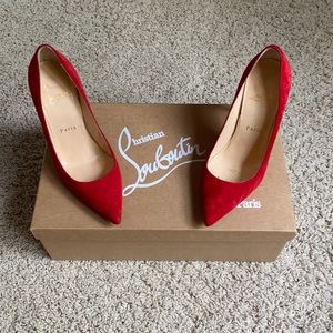 Christian Louboutin Red Suede Heels